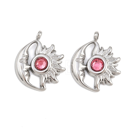 304 Stainless Steel Rhinestone Pendants STAS-Z166-24P-07-1