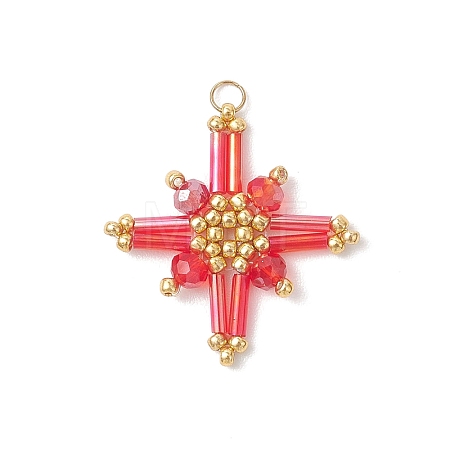 Glass Beaded Pendants PALLOY-MZ01161-02-1