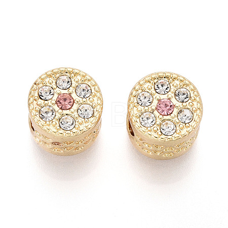 Rack Plating Alloy Rhinestone European Beads FIND-N011-03KCG-1