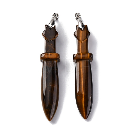 Natural Tiger Eye Big Pendants G-K338-41P-09-1
