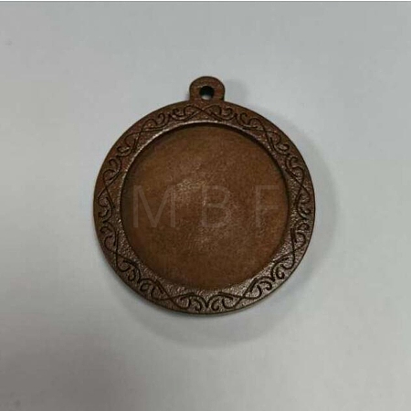 Wooden Pendant Cabochon Settings WOOD-WH0034-89A-1