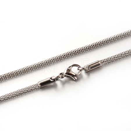 Tarnish Resistant 304 Stainless Steel Lantern Chain Necklaces STAS-M174-070P-1