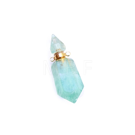 Natural Fluorite Perfume Bottle Pendants PW-WG37468-05-1