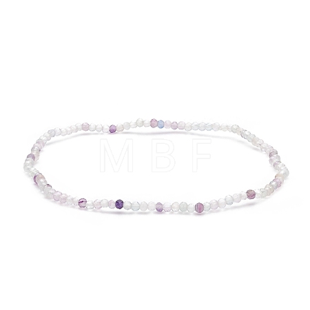 Natural Fluorite Beaded Stretch Bracelet BJEW-JB08484-04-1