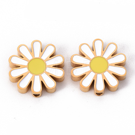 304 Stainless Steel Enamel Beads STAS-T052-15G-1