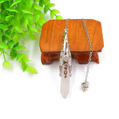 Natural Quartz Crystal Pendant Necklaces PW-WG51950-04-1