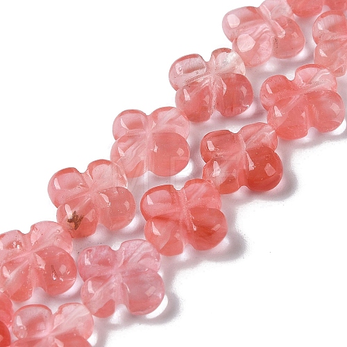 Cherry Quartz Glass Beads Strands G-M418-D05-01-1