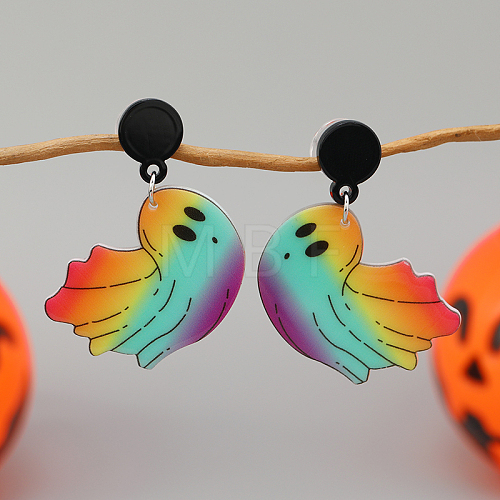 Floating Ghost Acrylic Stud Earrings CF6987-5-1