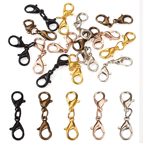 20Pcs 5 Colors Zinc Alloy Double Lobster Claw Clasps FIND-TA0002-49-1