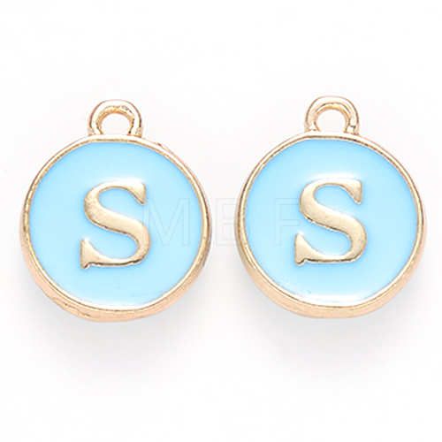 Golden Plated Alloy Enamel Charms ENAM-S118-04S-1