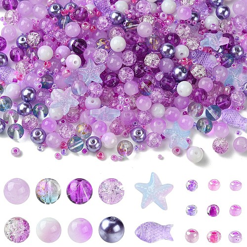 Mixed Styles Glass Beads GLAA-YW0003-73D-1