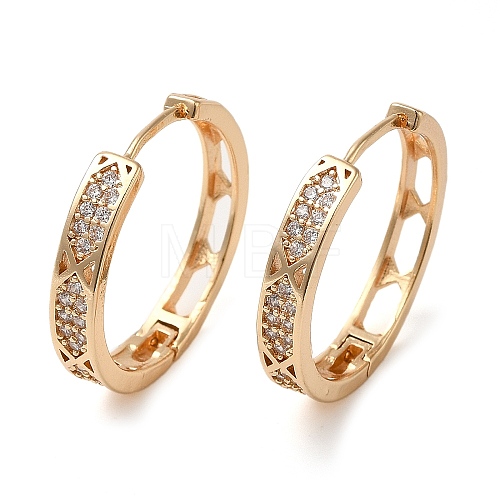 Brass Micro Pave Cubic Zirconia Hoop Earrings EJEW-M238-57KCG-1