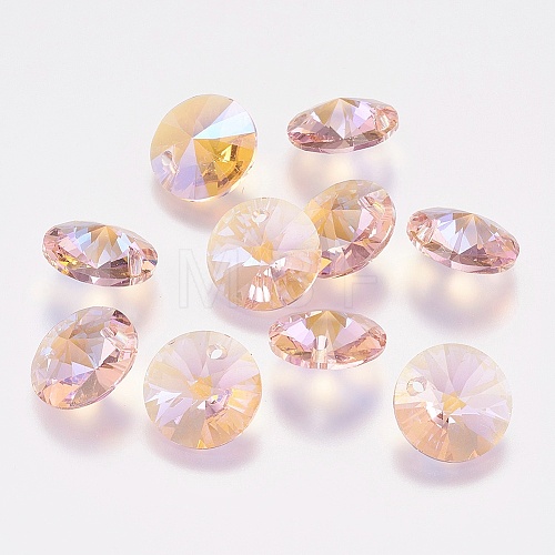 Faceted Glass Rhinestone Charms RGLA-F049-12mm-223PS-1