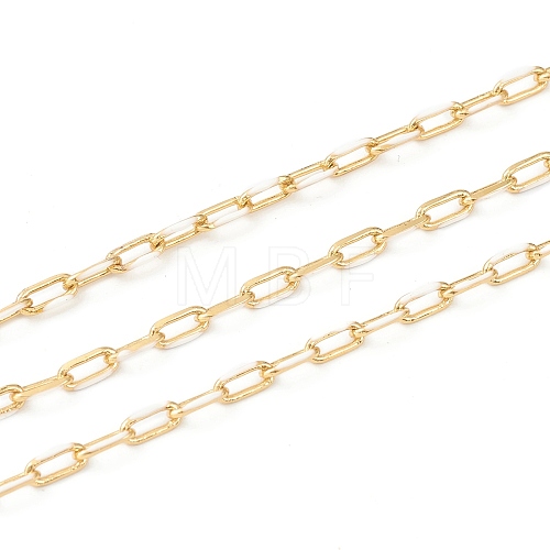 Handmade Golden Brass Enamel Link Chains CHC-M021-66A-08-1