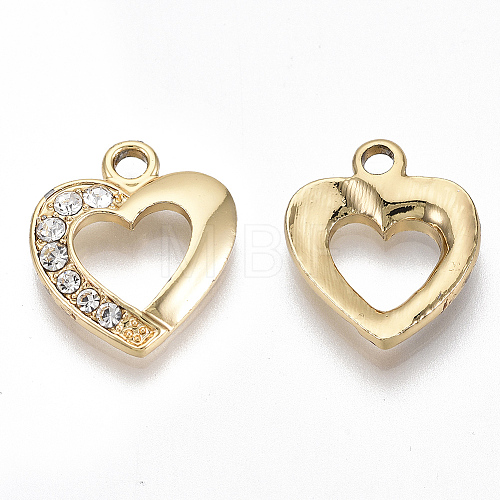 Eco-Friendly Zinc Alloy Rhinestone Pendants PALLOY-R131-01G-NR-1