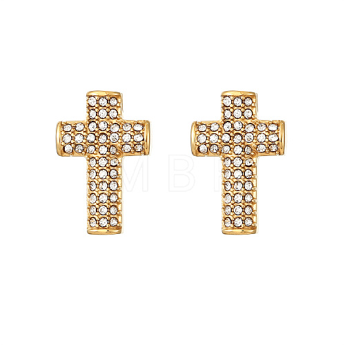 Cross Stainless Steel Crystal Rhinestone Stud Earrings for Women RH7561-5-1