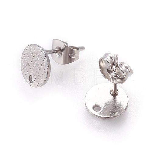 Non-Tarnish 304 Stainless Steel Ear Stud Findings STAS-O119-14B-P-1