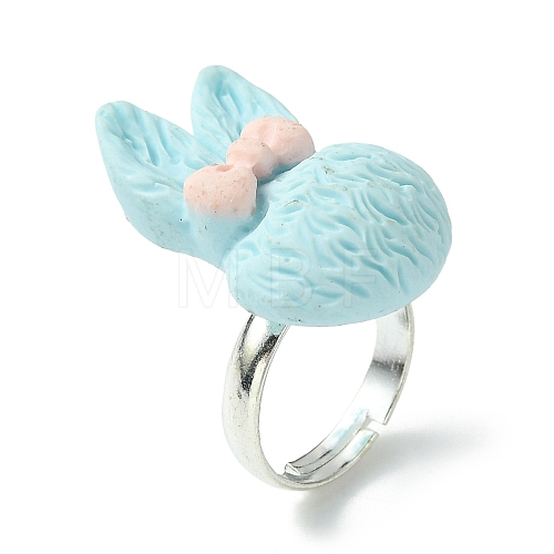 Bunny Resin Finger Ring RJEW-JR00638-02-1