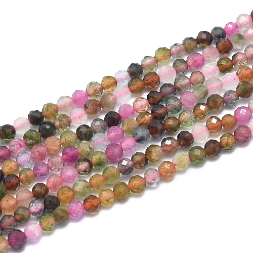 Natural Tourmaline Beads Strands G-D0003-E88-4MM-1