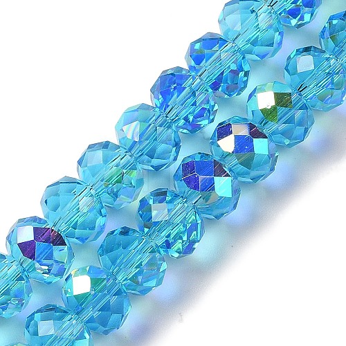 AB Color Plated Transparent Electroplate Beads Strands EGLA-H104-06H-1