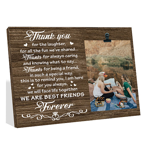 Family Theme MDF Photo Frame Stand DIY-WH0630-004-1