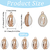 20Pcs Electroplated Natural Cowrie Shell Pendants SSHEL-SC0001-23-2