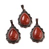 Natural Red Jasper Teardrop Pendants G-K363-01R-01-1