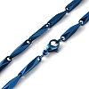 201 Stainless Steel Bar Link Chain Necklaces for Men Women NJEW-G112-07D-BL-3