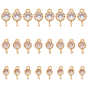 24Pcs 3 Styles Brass Pave Clear Cubic Zirconia Connector Charms KK-FH0006-33-1