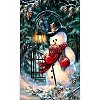 DIY Christmas Snowman Rectangle Diamond Painting Kit XMAS-PW0001-157C-1