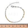 304 Stainless Steel Dapped Chains Bracelets for Women BJEW-D466-08C-GP-3