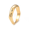 Ion Plating(IP) 304 Stainless Steel Wave Finger Ring for Women RJEW-I096-29G-1