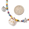 Natural Spiral Shell Pendant Necklaces NJEW-JN05179-3