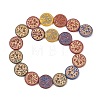 Painted Glass Beads Strands GLAA-F133-07G-2