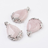 Valentine Gifts Idea for Guys Natural Rose Quartz Pendants G-Q689-10-1