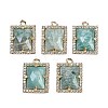 Natural Amazonite Faceted Rectangle Pendants G-I375-05G-07-1