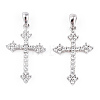 Rhodium Plated 925 Sterling Silver Micro Pave Clear Cubic Zirconia Pendants STER-T007-31P-1