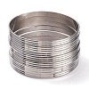 7Pcs Women's Simple Fashion Textured 304 Stainless Steel Stackable Bangles BJEW-O182-03P-1