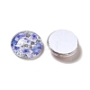 Half Round/Dome Floral Printed Glass Cabochons GGLA-A002-12mm-UU-3