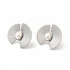 Fan 304 Stainless Steel Stud Earrings EJEW-C017-08P-2