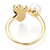 Natural Pearl Open Cuff  Ring with Msilver-Lipped Pearl Oyster PEAR-N022-C09-3