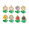40Pcs Alloy Glass Bead Pendants PALLOY-JF05181-01-2