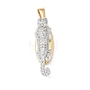 Brass Micro Pave Clear Cubic Zirconia Pendants KK-E799-10GP-1