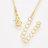 Brass Square Snake Chain Necklace Making MAK-T006-10B-G-2