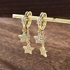 Brass Micro Pave Clear Cubic Zirconia Huggie Hoop Earrings EJEW-K083-43G-4