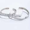 2Pcs 2 Style Stainless Steel Hinged Bangles for Women QR1999-2-3