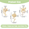 12Pcs 6 Styles Brass Micro Pave Cubic Zirconia Pendants KK-DC0003-30-2