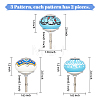 6Pcs 3 Styles Printing Porcelain Drawer Knobs FIND-GA0001-29D-2