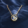 Brass Pave Cubic Zirconia Birth Stone Constellation Pendant Cable Chain Necklaces LS-NJEW-D334-01G-06-2