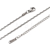 12Pcs 1.7MM 304 Stainless Steel Rope Chain Necklaces for Men Women NJEW-H093-13P-5